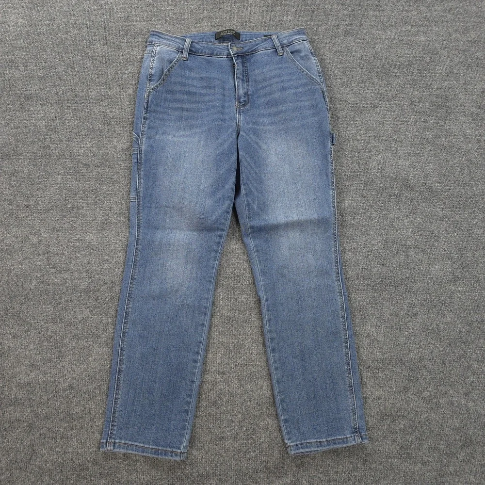 Judy‎ Blue Jeans Womens 9/29 Blue Slim Fit Straight Mid Rise Cargo Stretch Denim